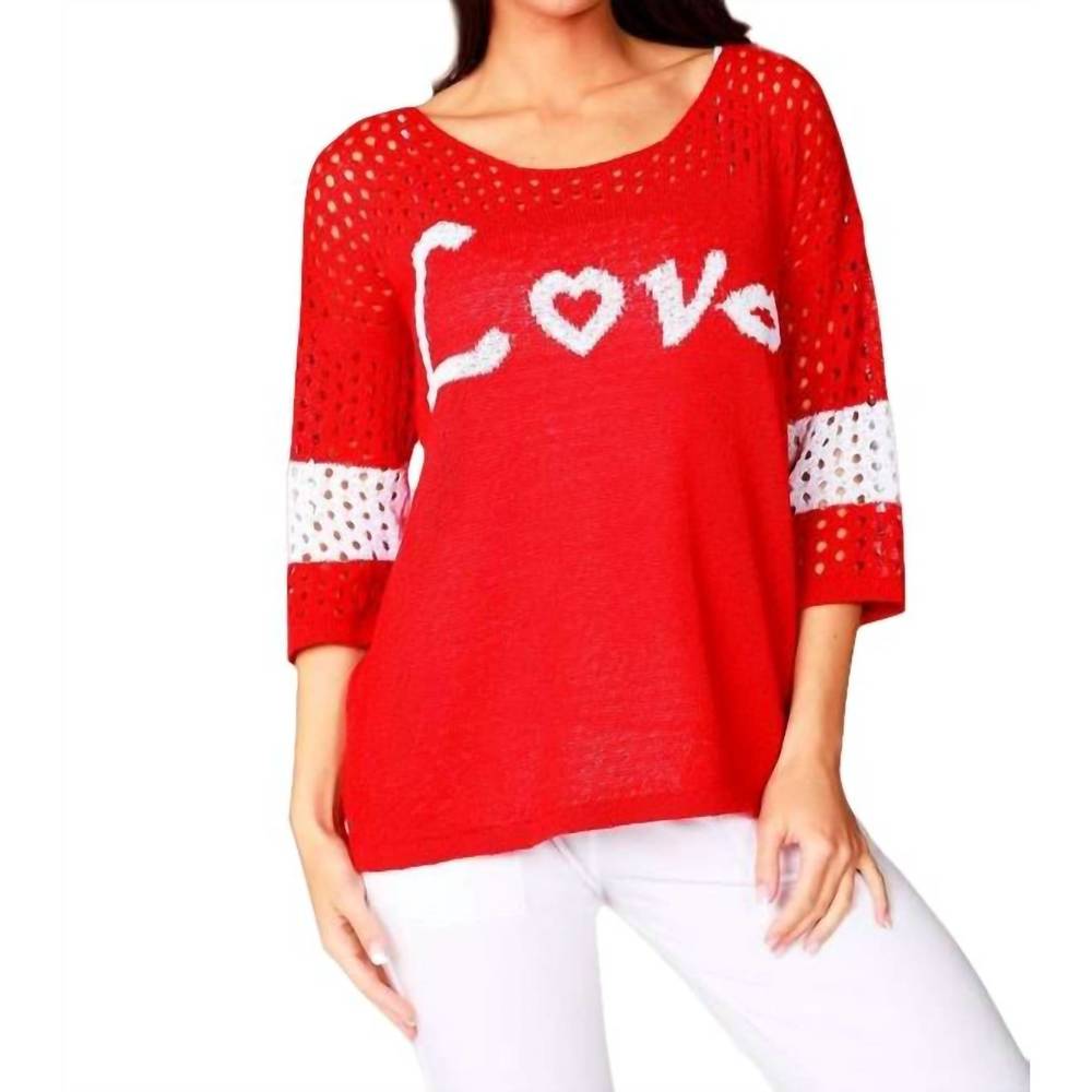 NEW FRENCH KYSS crochet love crew in red